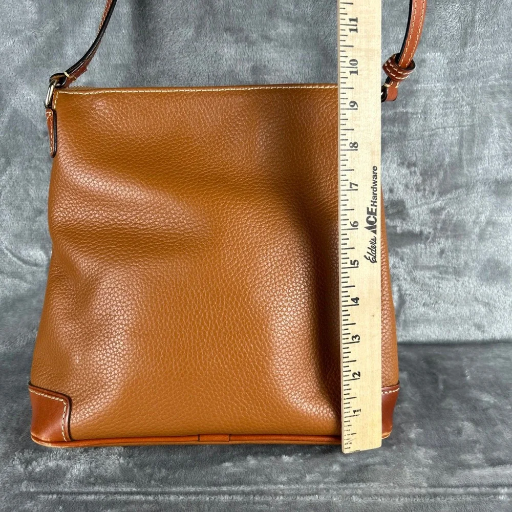 Dooney & Bourke Pebble Grain Leather North South Crossbody‎ Bag Caramel Tan